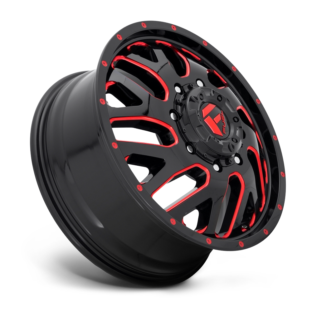 velg FUEL TRITON DUALLY FRONT D656 Gloss Black with Candy Red