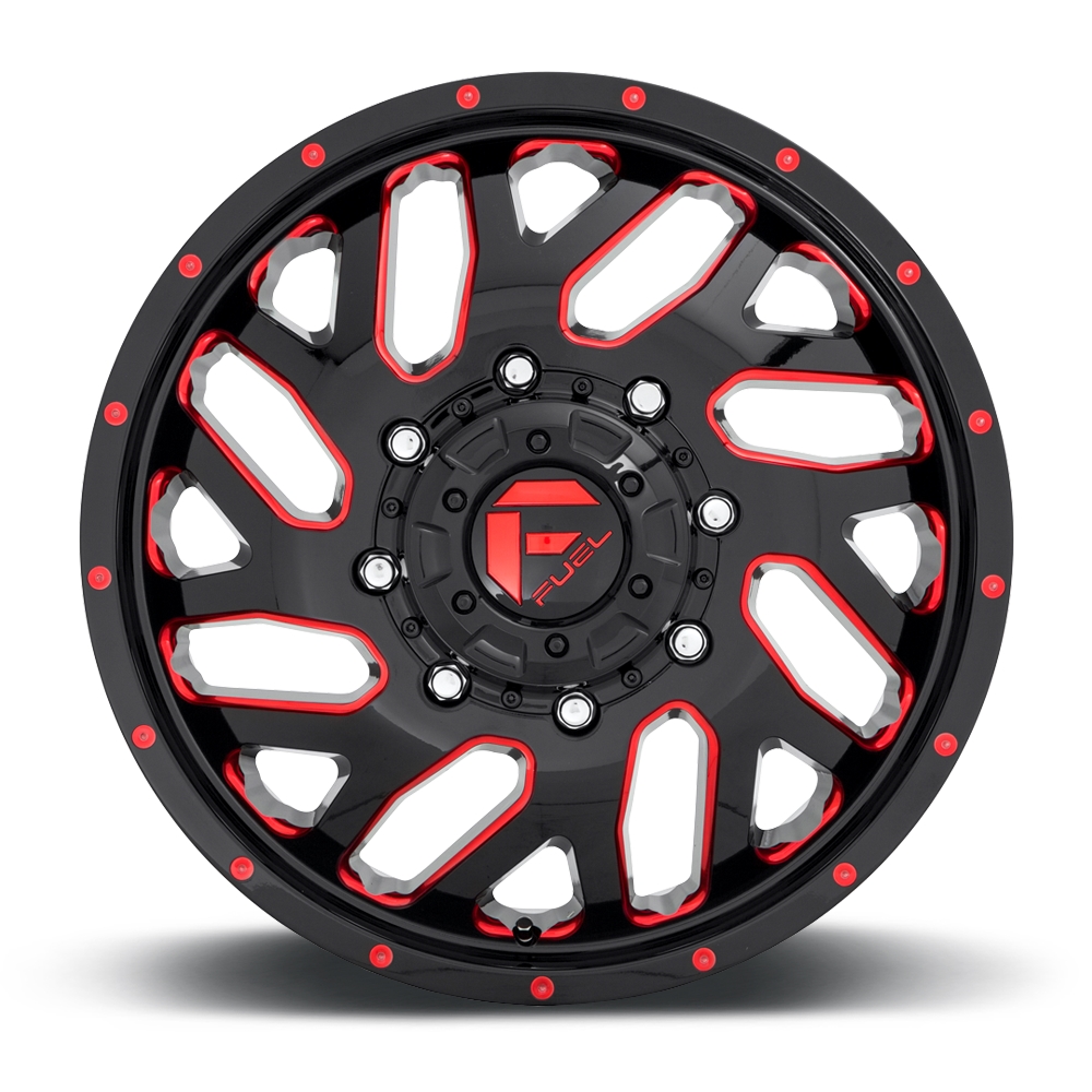 velg FUEL TRITON DUALLY FRONT D656 Gloss Black with Candy Red