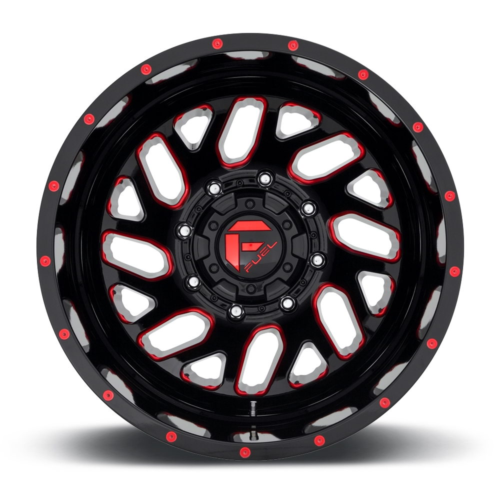 velg FUEL TRITON DUALLY REAR D656 Gloss Black with Candy Red